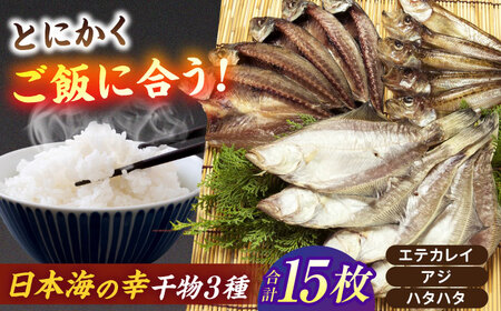 干物 一度食べたらやみつき！恵曇一夜干しセット3種×5尾 島根県松江市/有限会社丸三商店 [ALCP002] 干物 干物