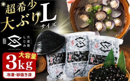 しじみ 地元でも入手困難なレアサイズ！ 宍道湖産ヤマトシジミ(冷凍砂抜き済み)Lサイズ1kg×3袋(3kg) 島根県松江市/宍道湖漁業協同組合[ALAZ002] しじみ しじみ