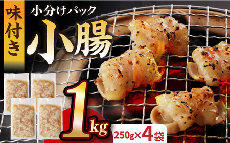 【塩だれ】厳選 九州産和牛 ホルモン 小腸 1kg（250g×4袋） 長与町/岩永ホルモン [EAX108]国産 牛肉 小分け 味付き 冷凍 焼肉