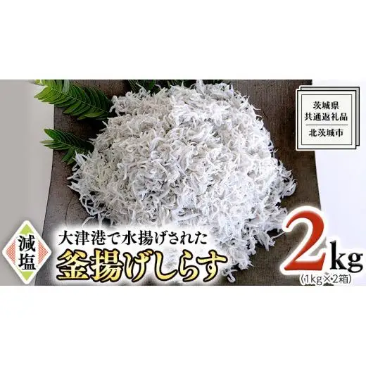大津港水揚げの 釜揚げしらす 2kg ( 1kg × 2箱 ) （茨城県共通返礼品：北茨城市）