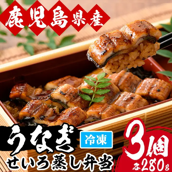 鹿児島県産 うなぎ せいろ蒸し弁当 3個 うなぎ 【00-025-06】
