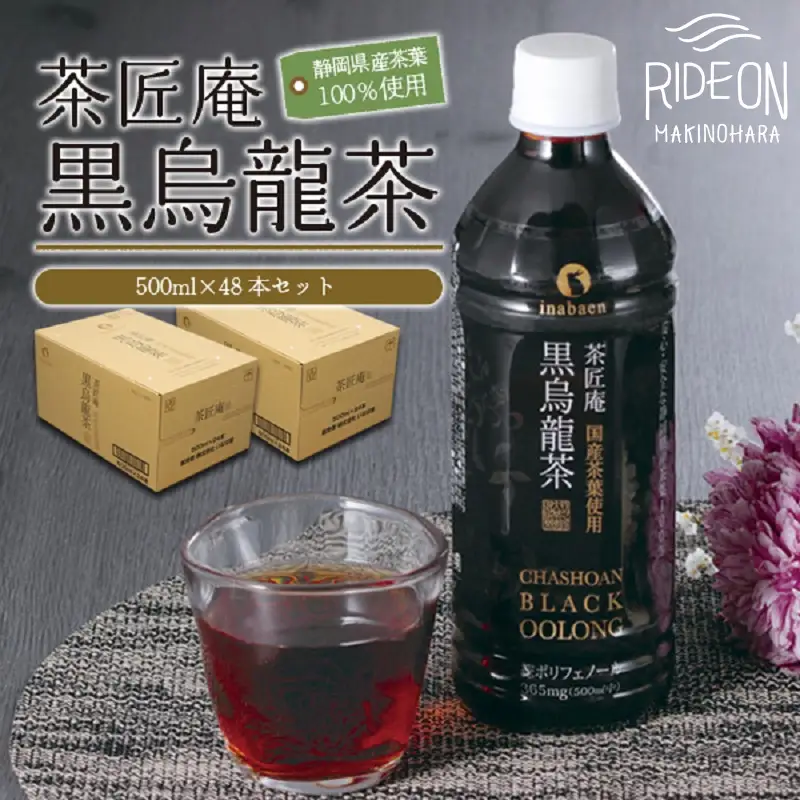 【黒烏龍茶】 静岡県産 黒烏龍茶 計48本 500ml × 24本 2ケース いなば園