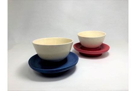 140-1　色漆　茶托2枚セット