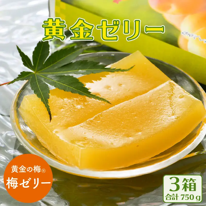 【2026年6月上旬以降発送】 夏の水羊羹！「黄金ゼリー」 250g × 3箱（計750g）  白餡と「黄金梅」ピューレ [e07-a015]
