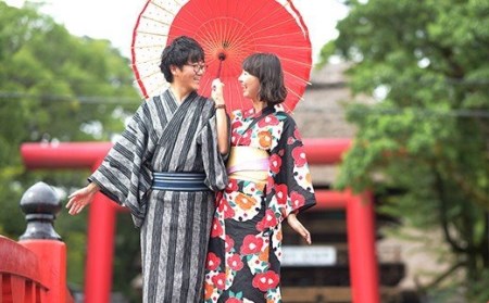 浴衣で人吉街歩き(男性・女性)