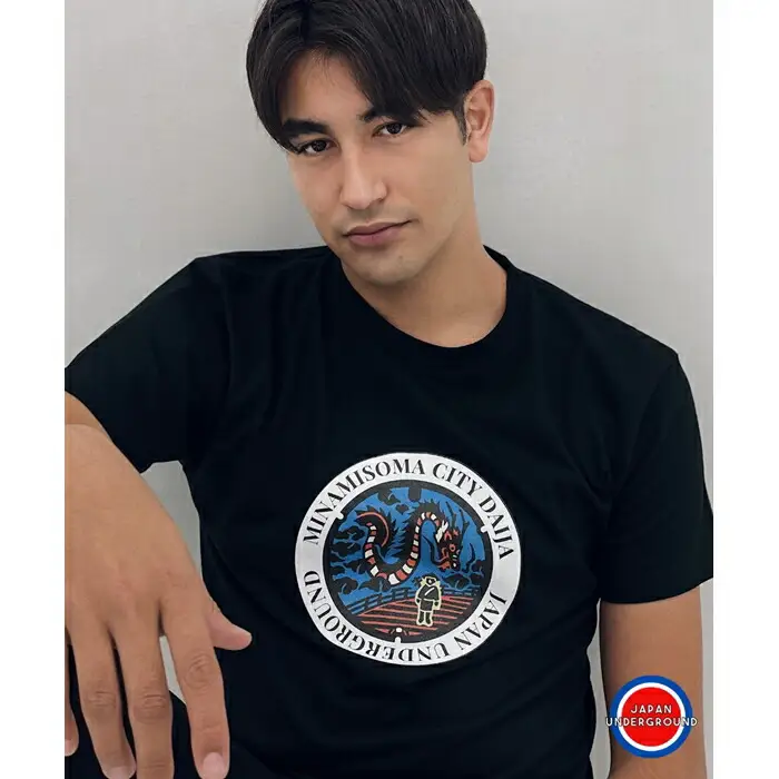 マンホールTシャツ 黒 Lサイズ ｜ Tシャツ 福島県
