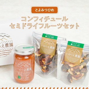 とよみつひめコンフィチュール・セミドライフルーツセット_いちじく とよみつひめ コンフィチュール 170g×1瓶 セミドライフルーツ 30g×2袋 セット ドライフルーツ てんさい糖 JAS認証 ヘベス ブランドいちじく 自社農園 糖度30度 果肉 パン チーズ ヨーグルト 冷蔵 お取り寄せ 福岡県 久留米市 送料無料 〔Ca004〕