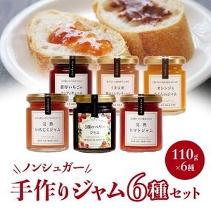 【アンダンテ】産地にこだわった美味しい ノンシュガー手作りジャム6種セット（6瓶入）_ノンシュガー 手作り ジャム コンフィチュール 6種 セット いちご 桃 オレンジ ライム いちじく ベリー トマト フルーツ 瓶詰め おなかにやさしい 虫歯になりにくい イソマルオリゴ糖 フラクトオリゴ糖 砂糖不使用 久留米市 福岡 お取り寄せ 送料無料 〔Ca016〕