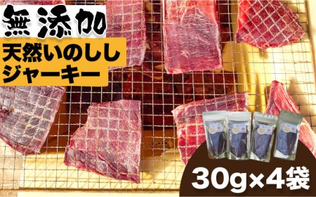 無添加・天然いのししジャーキー30g×4袋 吉野ヶ里町/まちづくり会株式会社[FBK041]