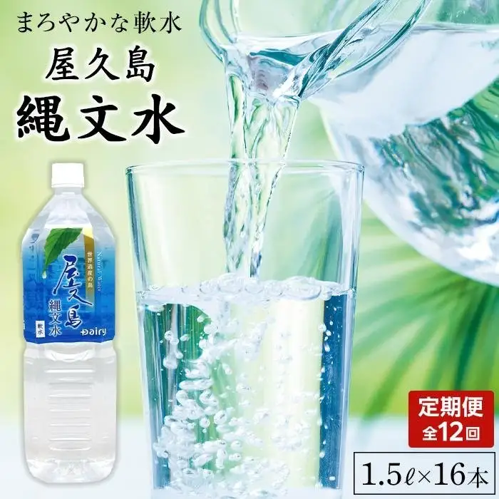 【定期便／全12回】屋久島縄文水 1.5L×8本入り 2ケース