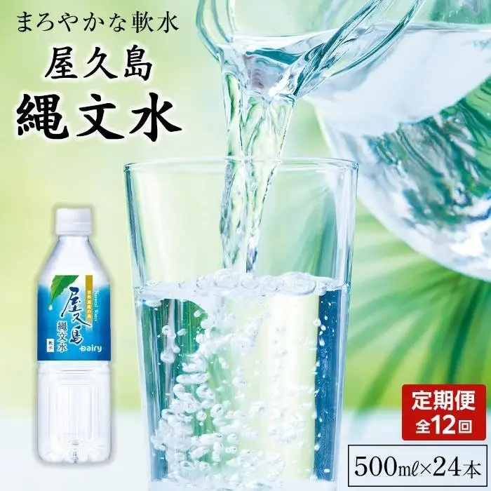 【定期便／全12回】屋久島縄文水500mL×24本入り(1ケース)