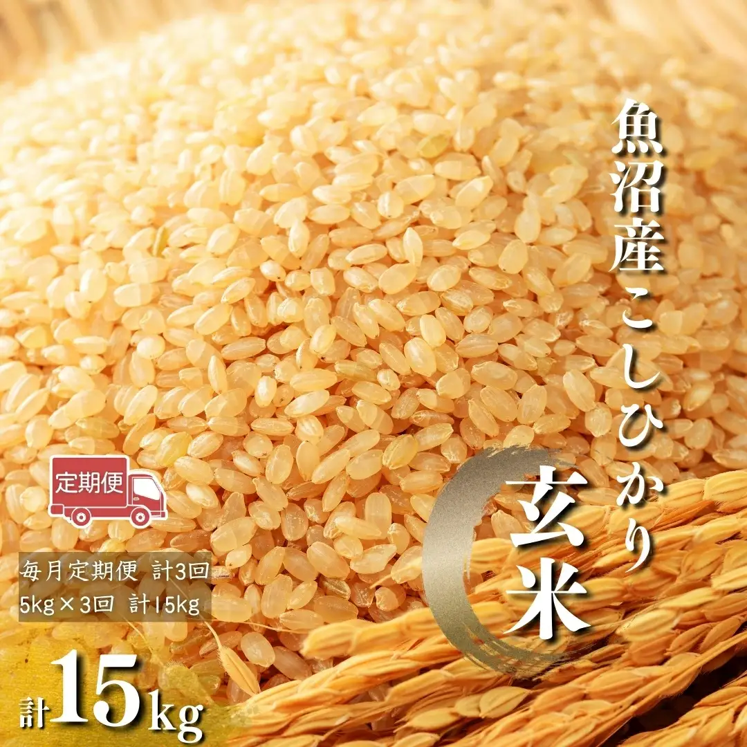 魚沼 コシヒカリ玄米 15kg | 5キロ×3回 毎月 定期便 新潟県 令和7年 玄米