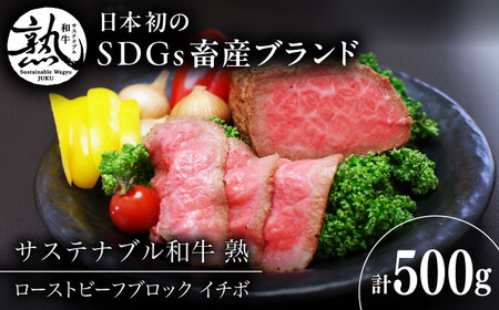 ローストビーフブロック（イチボ） 500g  [AIAT010] 牛肉 ローストビーフ サステナブル和牛