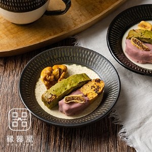 小石原焼 カネハ窯 飛び鉋プレート【小】(茶マット) AA35