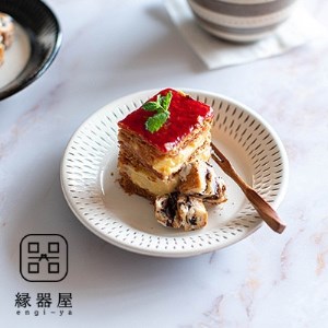 小石原焼 カネハ窯 飛び鉋プレート【小】(白×白ツヤ) AA40