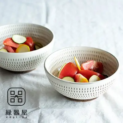 小石原焼 カネハ窯 飛び鉋中鉢セット(両面) AA87