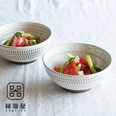 小石原焼 カネハ窯 飛び鉋中鉢セット(両面・シンプル) AA89