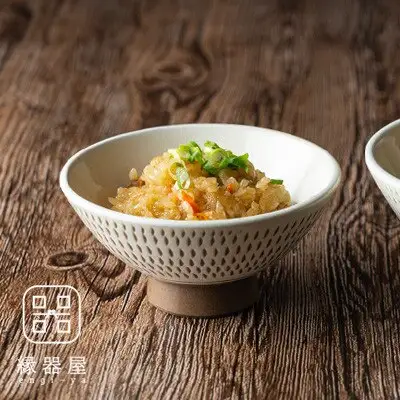 小石原焼 カネハ窯 飛び鉋飯碗 小(全飛び鉋) AA94