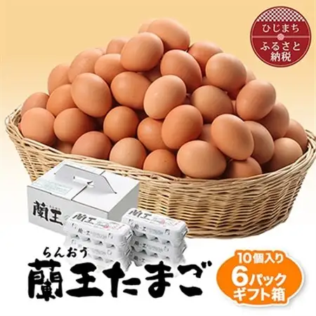 蘭王たまご 10個入り 6パック ギフト箱でお届け_卵 たまご 玉子 タマゴ 鶏卵 まとめ買い オムレツ 卵かけご飯 朝食 料理 人気 美味しい_【1322802】