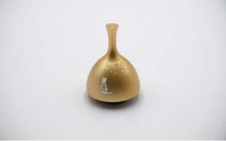 【高岡銅器】エコー 螺鈿猫 金色 民芸品 芸品 雑貨 インテリア ネコ おりん 余韻 高岡螺鈿 伝統工芸士  FAD-0963