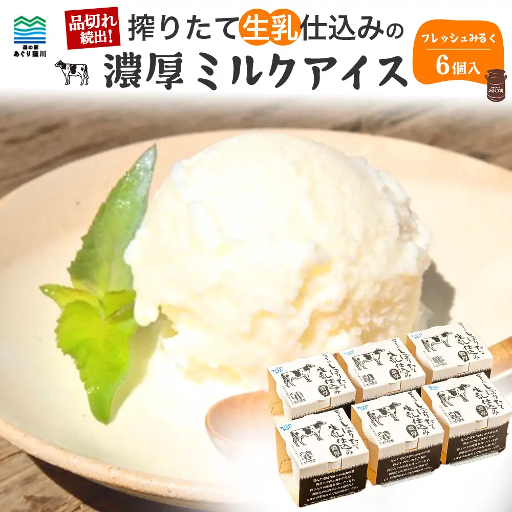 搾りたて生乳仕込み 濃厚ミルクアイスクリーム 6個セット 生乳  アイス  ／ Qak-A32