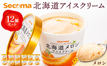 【Secoma】北海道アイスクリーム（メロン12個セット）【01102】