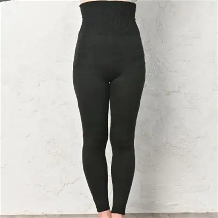 日本製 シルク あったか レギンス 9分丈 腹巻きパンツ 無縫製 ブラック (637-7550)_装飾品・工芸品  服飾小物 _【1256160】