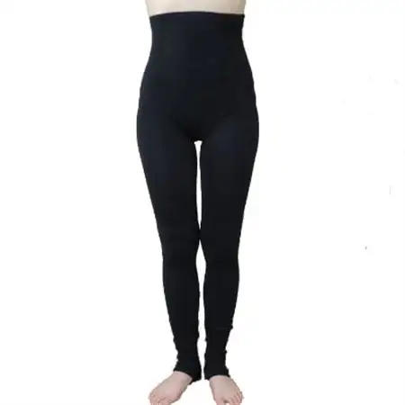 日本製 シルク 腹巻パンツ レギンス 12分丈 無縫製 タグフリー ブラック (634-7300)_装飾品・工芸品  服飾小物 _【1256265】
