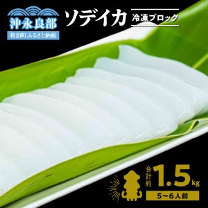 冷凍保存Ｏk！エメラルドブルーの美しい海で育ったおいしいソデイカ冷凍ブロック1.5キロ（4～5人前）！ W022-029u 魚 冷凍 イカ 加工品