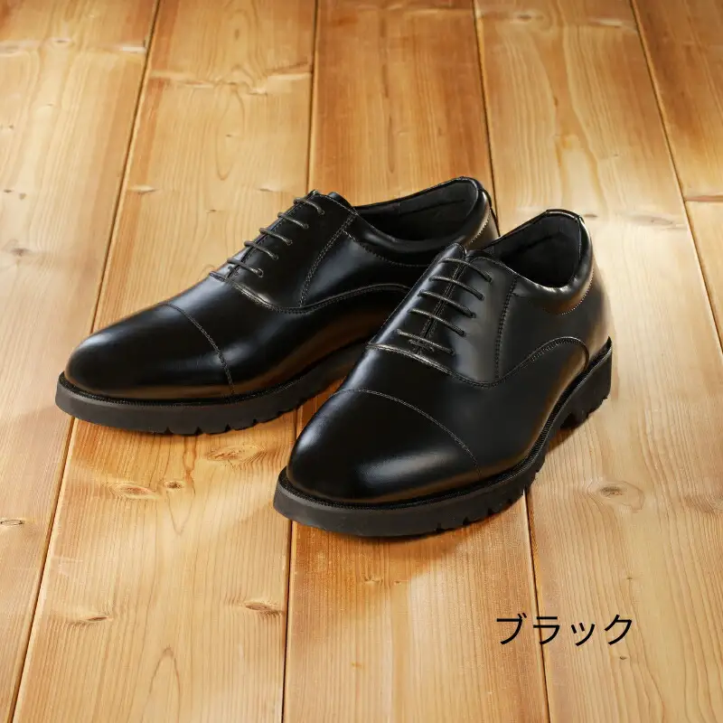 【匠の靴】超軽量 幅広6E本革ビジネスシューズTT-23G(サイズ：27.0cm、カラー：ブラック)_0019-003-T03-1-3