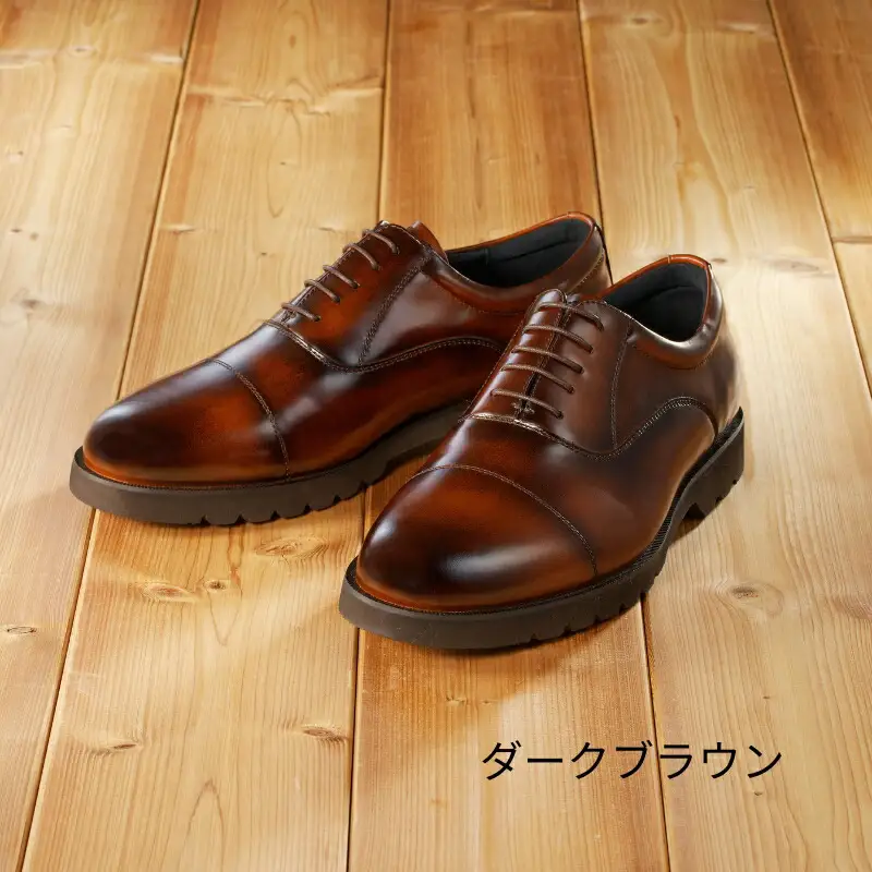 【匠の靴】超軽量 幅広6E本革ビジネスシューズTT-23G(サイズ：27.5cm、カラー：ダークブラウン)_0019-003-T03-2-4