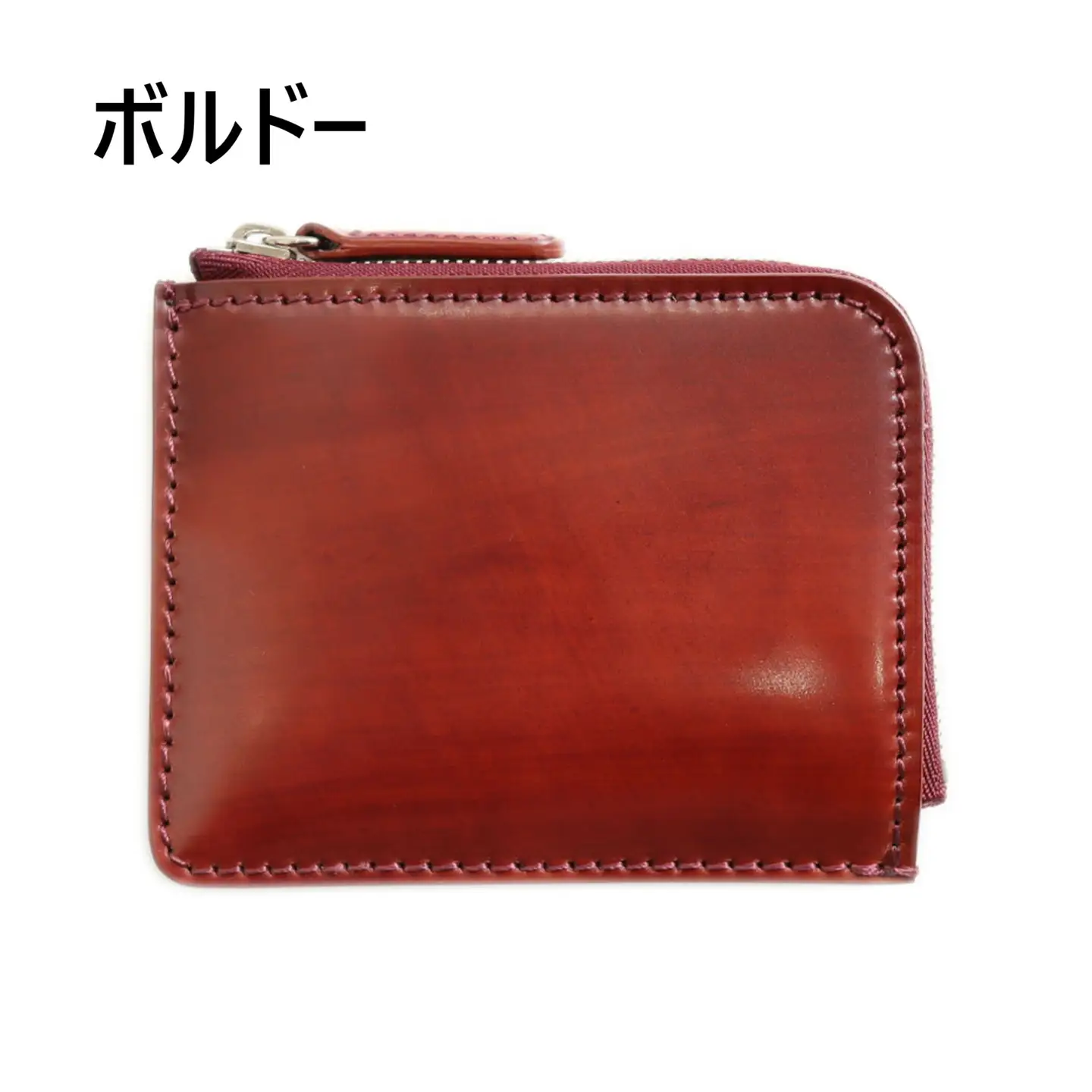 ミニ財布[イタリア産高級レザー]コードバン使用 (全4色)(カラー：ボルドー)_0034-007-T03-2