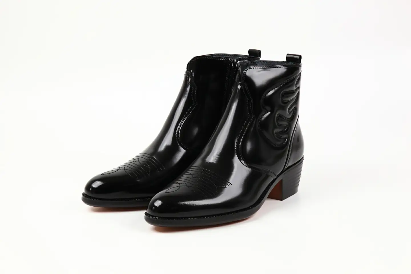 【Made in JAPAN】本革ウエスタンブーツ日本製(サイズ：24.0cm、カラー：ブラック)_0045-001-T03-1-1