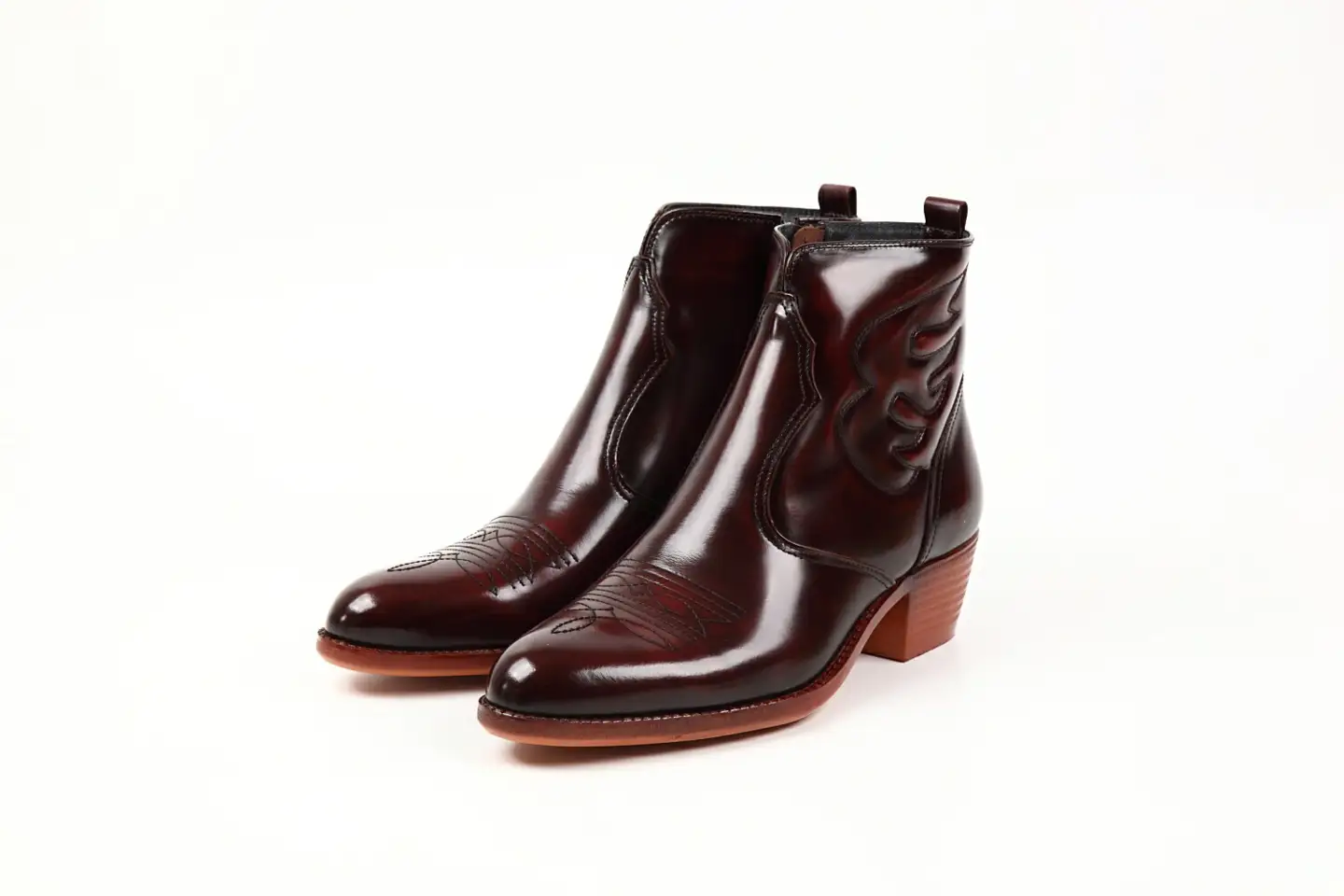 【Made in JAPAN】本革ウエスタンブーツ日本製(サイズ：25.0cm、カラー：ワイン)_0045-001-T03-4-3