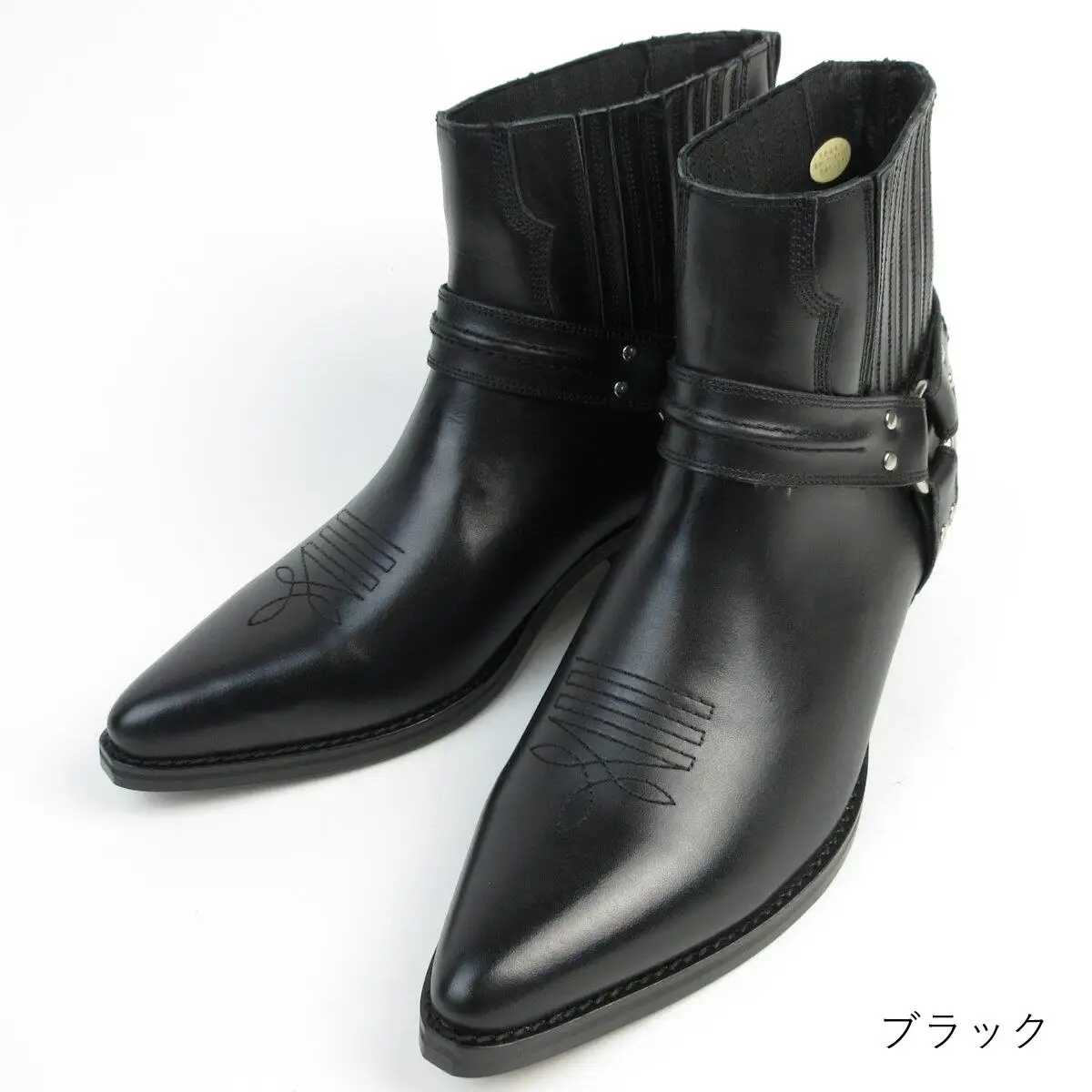 【浅草の靴】テキサスビレッジ 本革ウエスタンブーツ[5535](サイズ：25.0cm、カラー：ブラック)_0045-002-T03-1-2