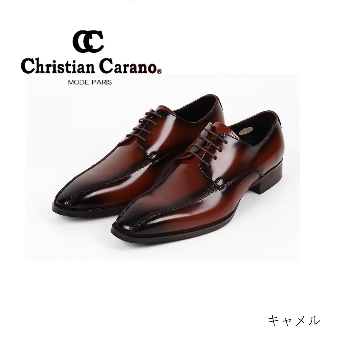 【浅草の靴】クリスチャンカラノ 本革ビジネスシューズ[TK-488](サイズ：25.0cm、カラー：キャメル)_0045-008-T03-1-2
