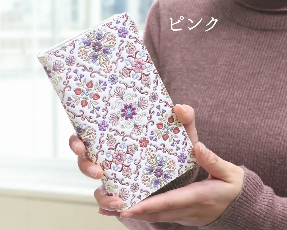 【浅草文庫】スマホケース オリエント柄(カラー：ピンク)_0054-002-T03-1