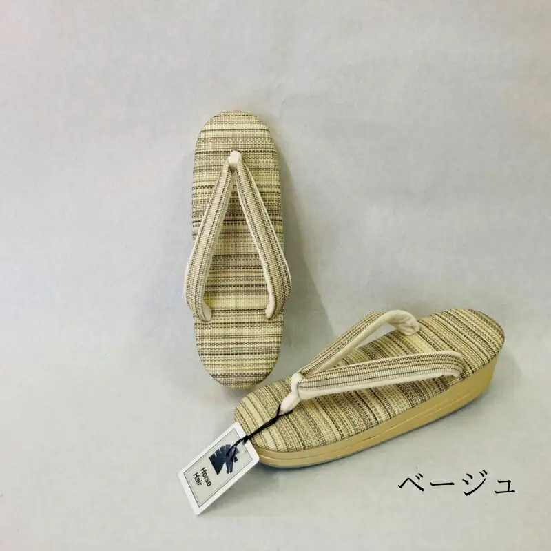 高級ホースヘアー和装草履【婦人】 (サイズ：L、カラー：ベージュ)_0102-001-T03-1-2
