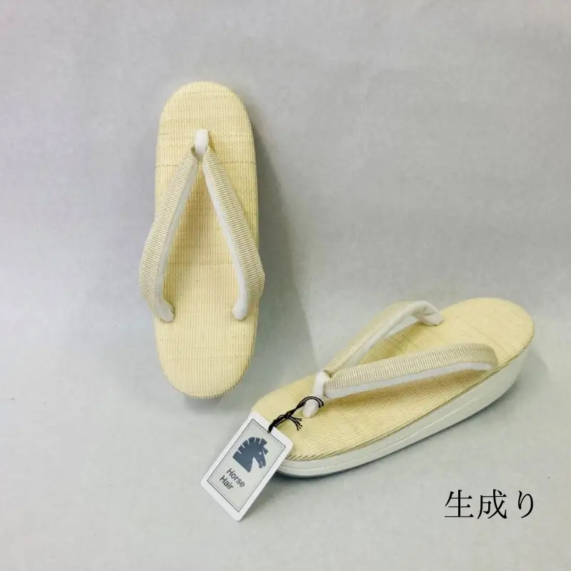 高級ホースヘアー和装草履【婦人】 (サイズ：M、カラー：生成り)_0102-001-T03-2-1