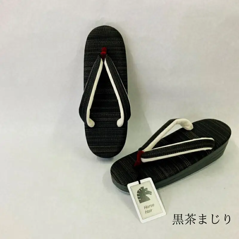 高級ホースヘアー和装草履【婦人】 (サイズ：Ｌ、カラー：黒茶まじり)_0102-001-T03-5-2