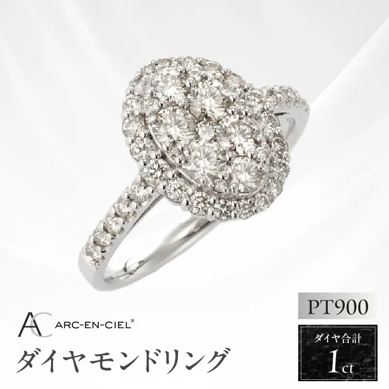 ARC-EN-CIEL プラチナ ダイヤリング（計 1.0ct）【鑑別書付き】