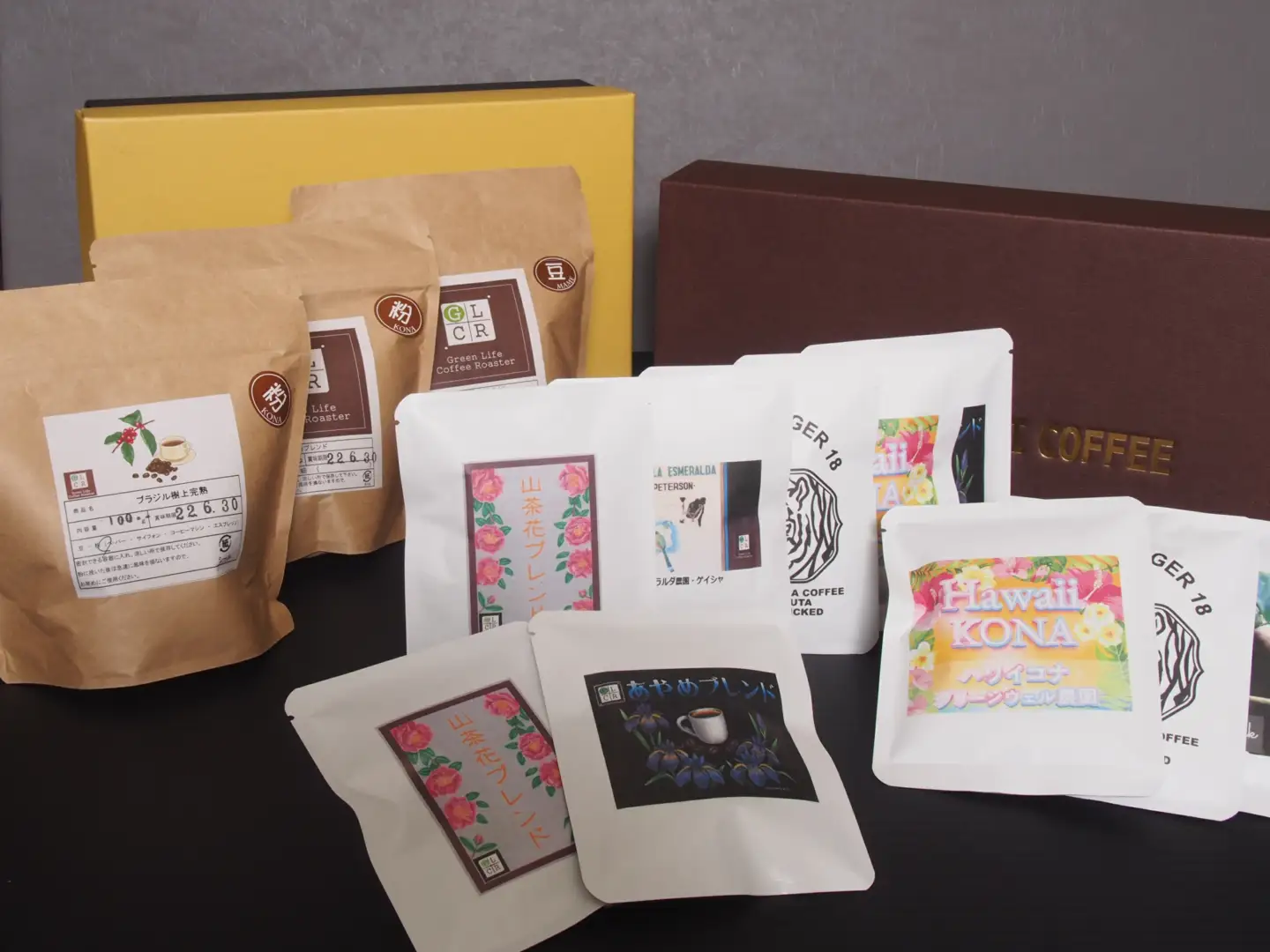 あやめ（多賀城市花）セットA（ドリップコーヒーパック１０袋セット＆ブレンドコーヒー（珈琲豆）３袋セット）　【04209-0101】