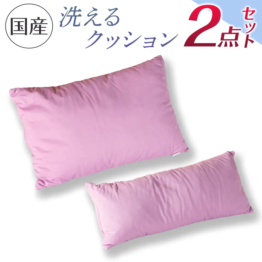 《環境にやさしいリボーン素材》洗えるクッション　2点セット NI040_013