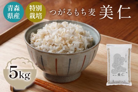 [青森県産もち麦・特別栽培] (農薬・化学肥料不使用) つがるもち麦 美仁 5kg [0344]