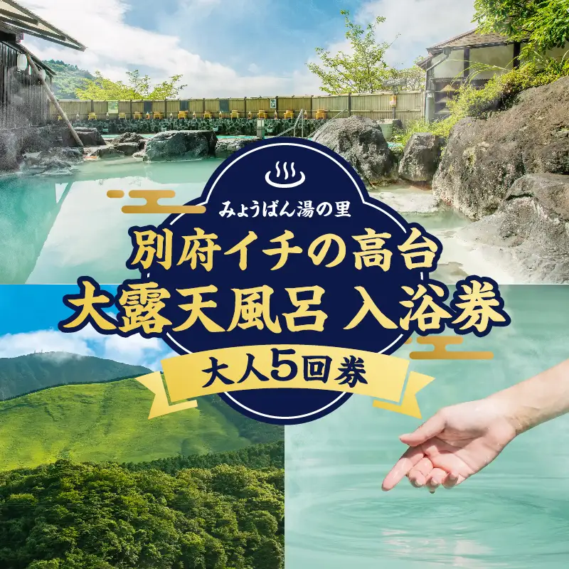 【効能たくさん！白濁の硫黄泉】絶景！大露天風呂入浴回数券（大人５回券）_B039-015