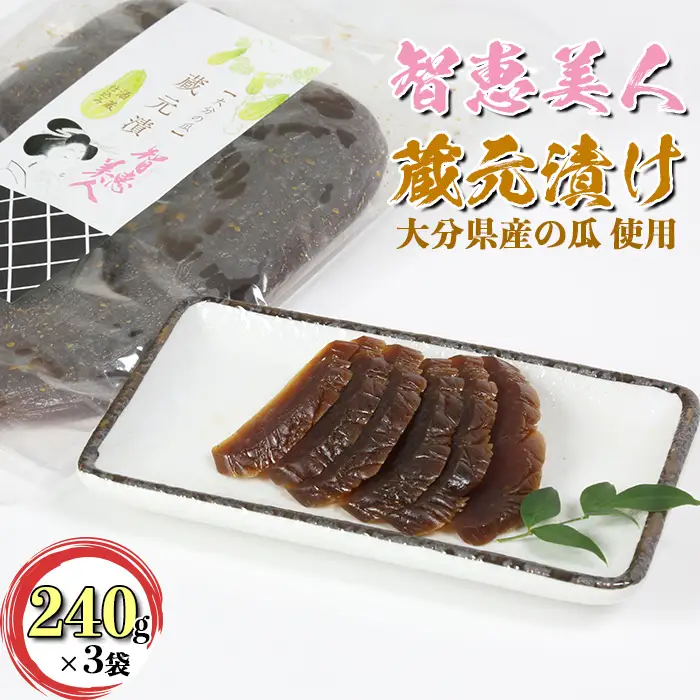 智恵美人 蔵元漬け（奈良漬け） 240g×3袋セット【中野酒造】 ＜110-023＞