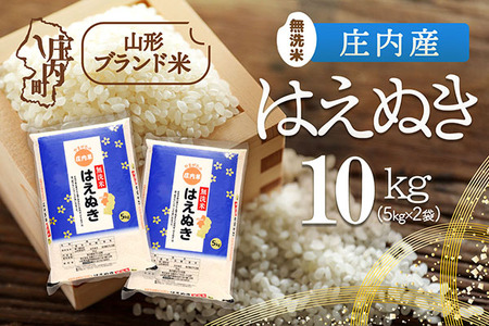 庄内産 はえぬき 無洗米 10kg 5kg×2袋 令和7年産 2025年産 ブランド米 米 国産 単一原料米 山形 庄内平野 コシヒカリの原点、亀の尾発祥の地 庄内