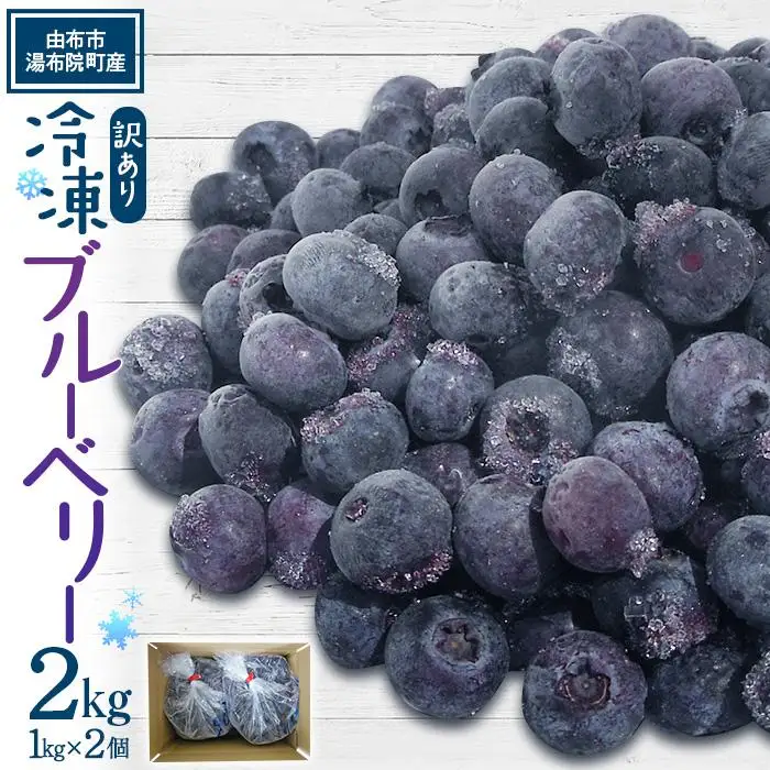【由布市湯布院町産】 訳あり 冷凍ブルーベリー 2kg（1kg×2個）