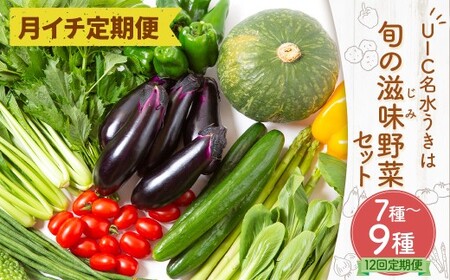 【月イチ定期便】UIC 名水うきは 旬の滋味（じみ）野菜セット (ひと月1箱×1年間=計12回)