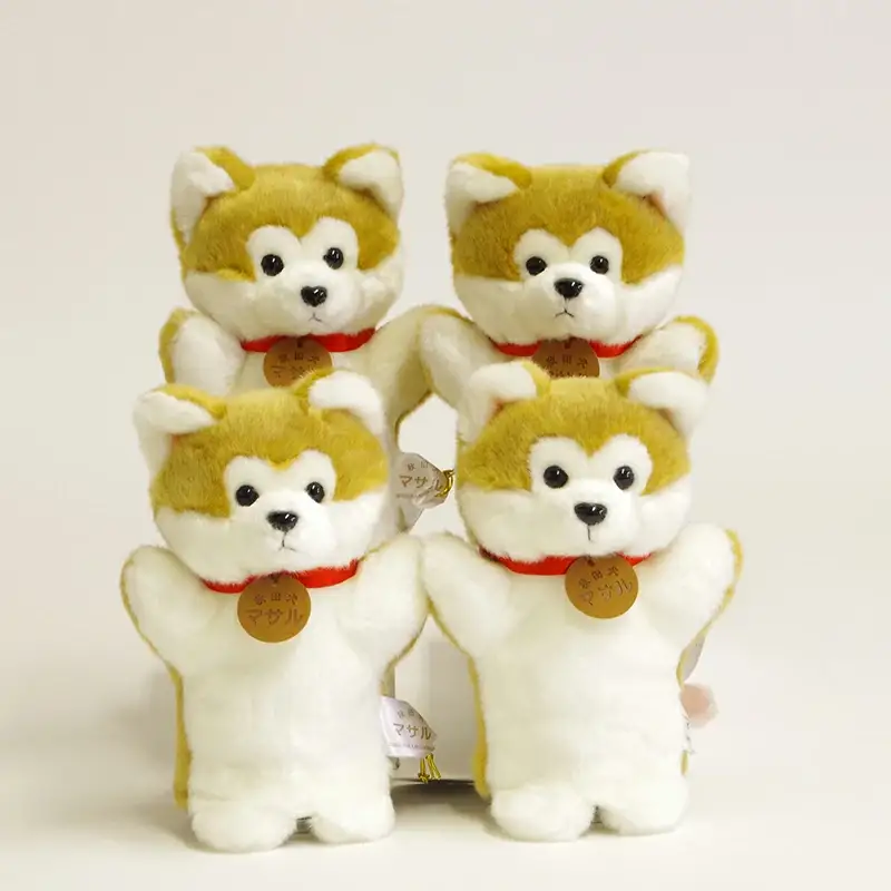 160P7306 秋田犬マサルハンドパペット４個セット